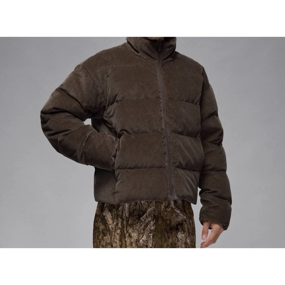 Jordan Men's Therma Fit Down Fill Corduroy Puffer Jacket Full Zip Brown XXL NWT